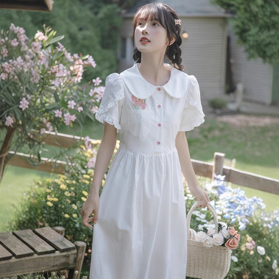 文艺复古仙女裙子超仙森系甜美连连衣裙