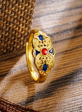 沙金活口新中式戒指不掉色