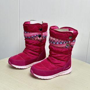 顺利外贸儿童鞋女童冬季加毛保暖雪地靴女孩防滑棉鞋学生防水大棉
