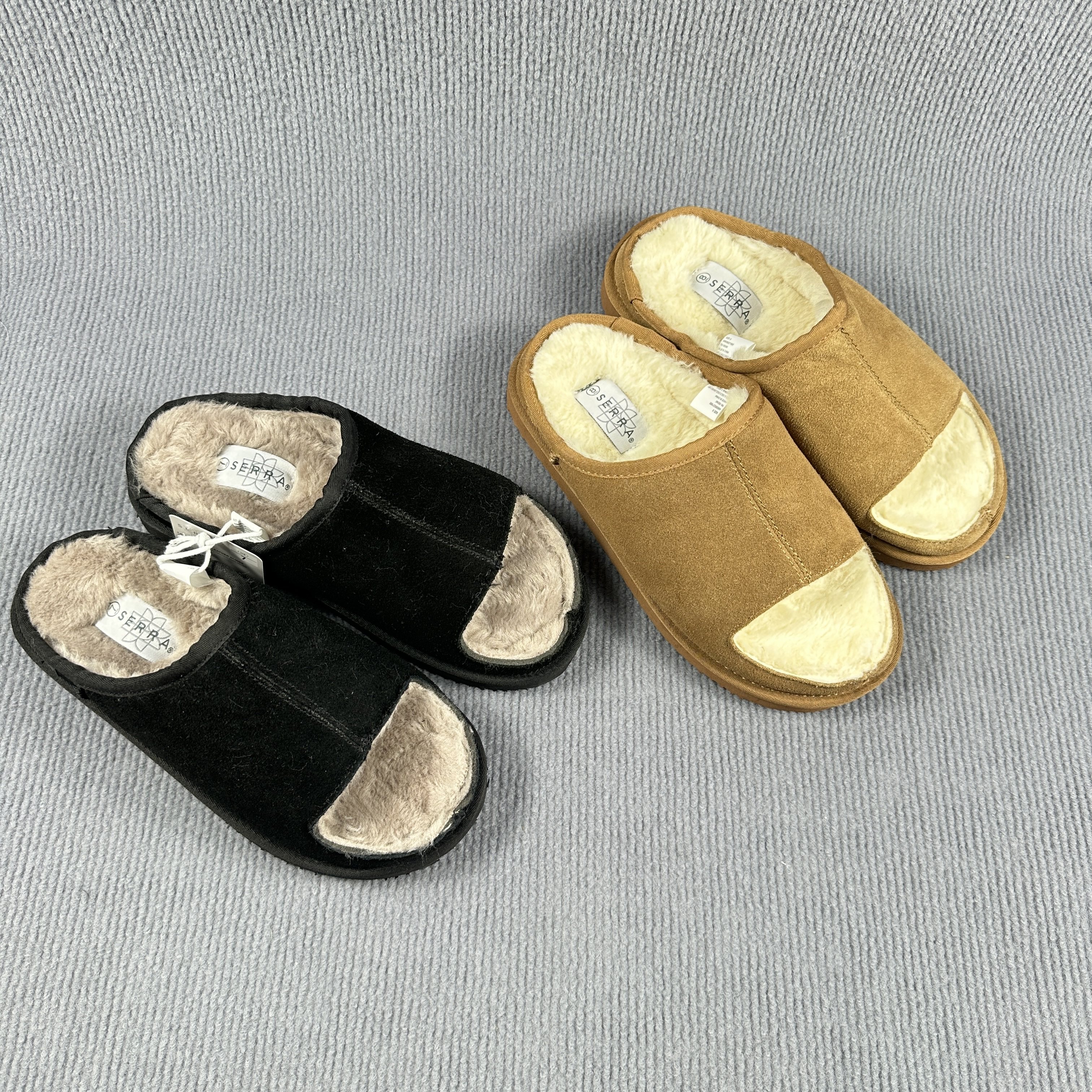 外贸出口男女款真皮时尚舒适棉拖平底简约潮流露趾一字拖,流行男鞋,软木鞋/勃肯鞋,淘宝优惠券,粉丝福利购,淘宝优惠卷