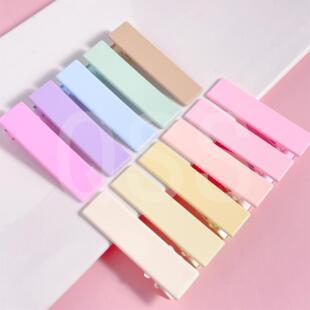 彩色6CM加宽无痕双叉长方形夹热卖 diy配饰发夹ins网红侧边夹底夹