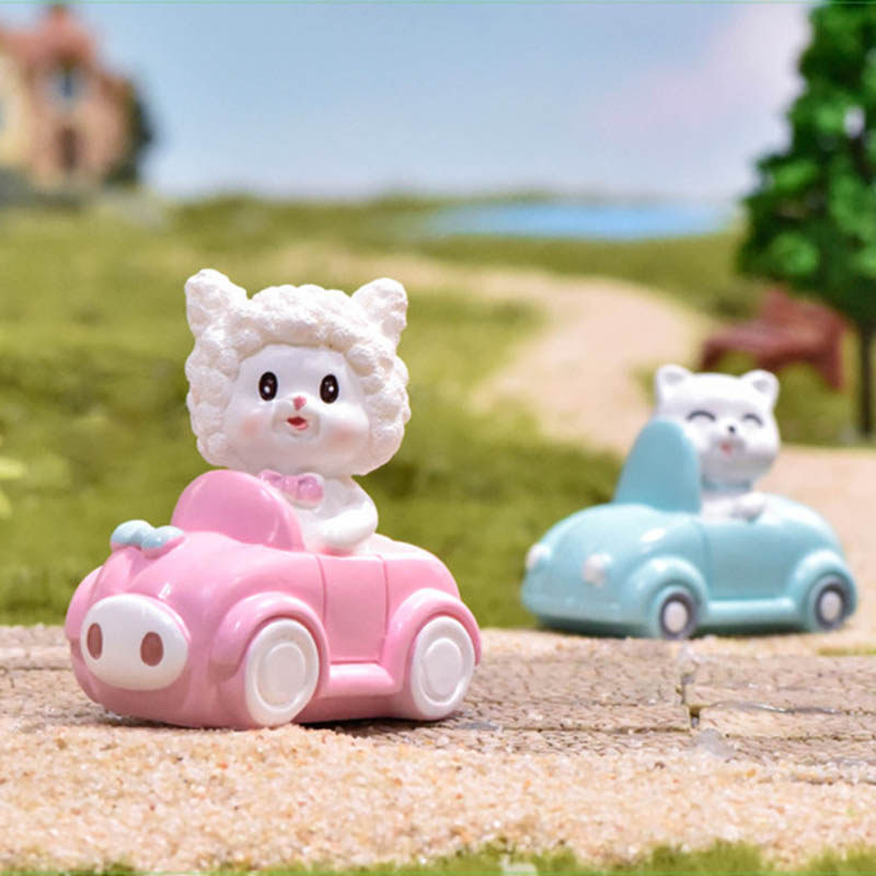 微景观手工造景小饰品可爱树脂飞机开汽车小动物摆设创意摄影摆件