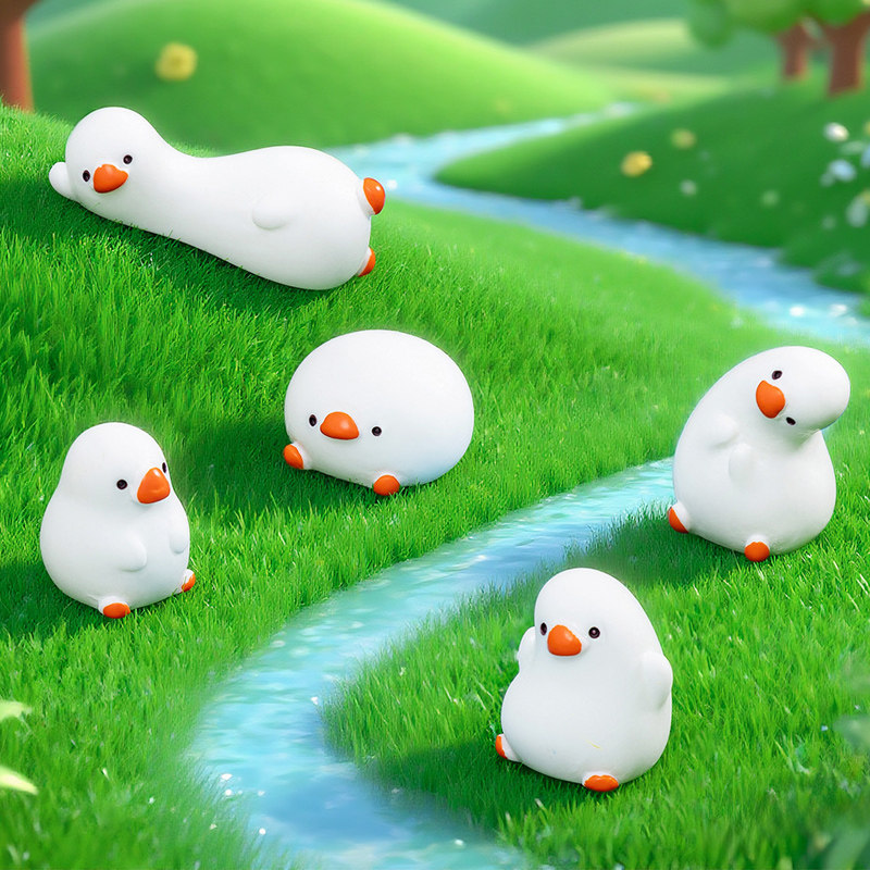 微景观小动物摆件可爱手工树脂卡通小鸭子桌面花盆装饰不正经白鹅