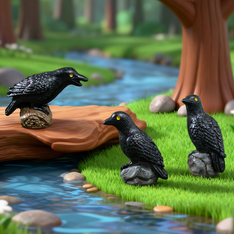 树脂乌鸦可爱小鸟摆件创意手工卡通小动物家居花盆装饰微景观摆设,家居饰品,装饰摆件,淘宝优惠券,粉丝福利购,淘宝优惠卷