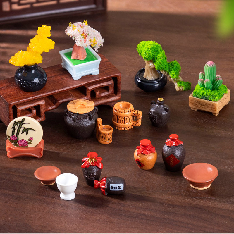 微景观手工造景盆栽摆设桌面酒壶茶杯19款微缩家居装饰酒坛酒碗,家居饰品,装饰摆件,淘宝优惠券,粉丝福利购,淘宝优惠卷