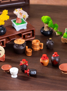 19款手工微缩盆栽酒壶茶杯摆件