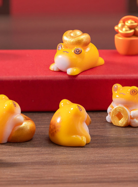 微景观树脂元宝蟾蜍桌面动物摆件