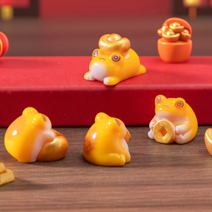 微景观手工造景树脂元宝蟾蜍可爱小动物摆件桌面装饰创意小青蛙