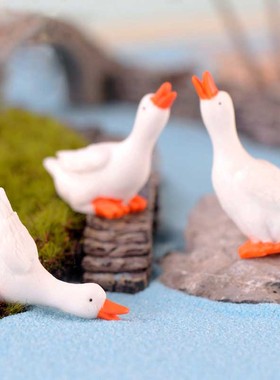 造景可爱风白色天鹅树脂小饰品