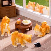 微景观创意可爱小狗摆件迷你桌面装 饰品车载摆设手工造景微缩动物