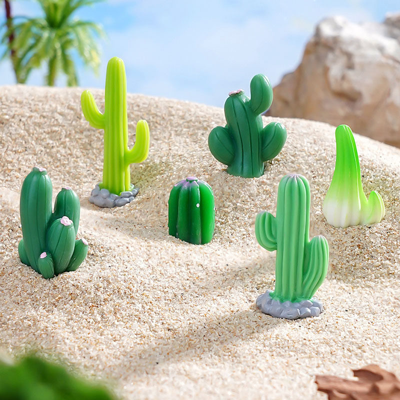 微景观仿真植物可爱树脂仙人掌多肉花盆微观世界造景装饰手工摆件