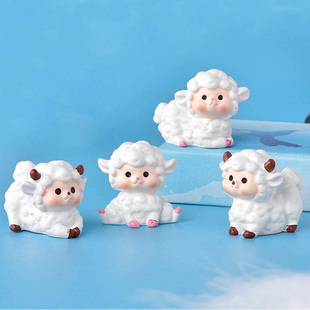 微景观小动物摆件可爱小绵羊树脂小羊创意手工蛋糕公羊母羊小饰品