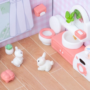 11款 饰可爱浴室摆设 微景观创意微缩房间造景摆件桌面手工迷你装