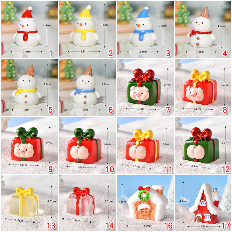 微景观摆件可爱仿真雪人雪花圣诞屋小房子摆件模型创意手工礼物盒