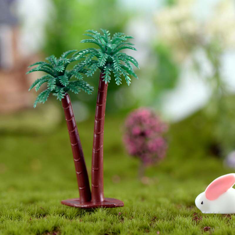 微景观造景仿真植物生态瓶装饰微观世界小摆件创意手工双椰树摆设