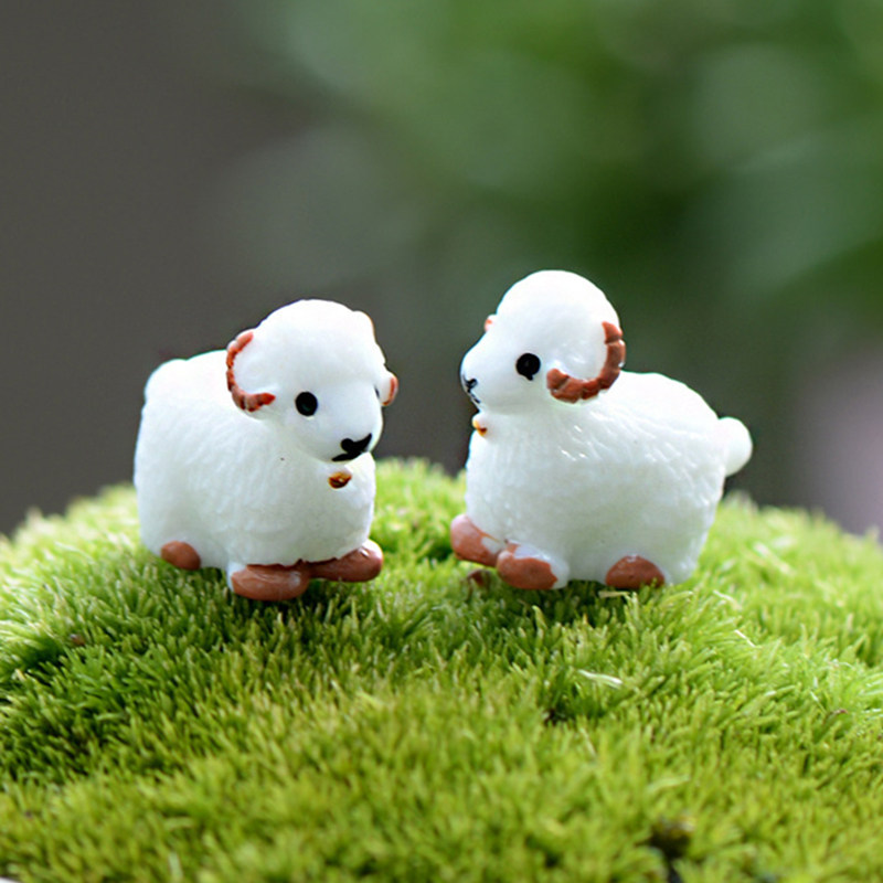 苔藓微观景观摄影公仔可爱小羊环保树脂园艺造景动物盆栽装饰摆件