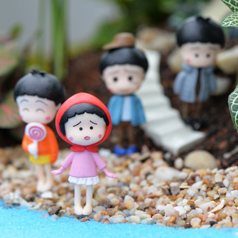 苔藓微景观装饰人物拍摄摆件 摄影创意棒棒糖小丸子道具一套4个