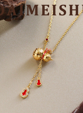 新款时尚精致爆闪cnc碎冰冰蝴蝶结葫芦项链轻奢感流苏锁骨链