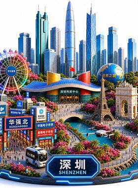 深圳地标文创冰箱贴2026新款金属浮雕磁贴城市纪念品文创伴手礼物