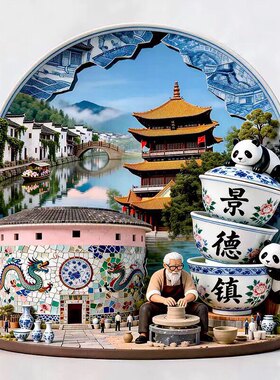景德镇文创冰箱贴2026新款金属浮雕磁贴江西旅游纪念品伴手礼物
