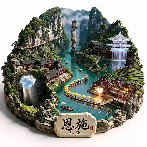 湖北恩施文创冰箱贴2026新款金属浮雕磁贴旅游纪念品伴手礼物装饰
