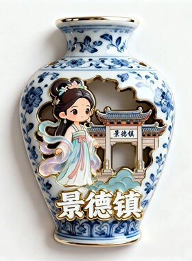 江西景德镇文创冰箱贴2026新款金属浮雕磁贴旅游纪念品伴手礼物