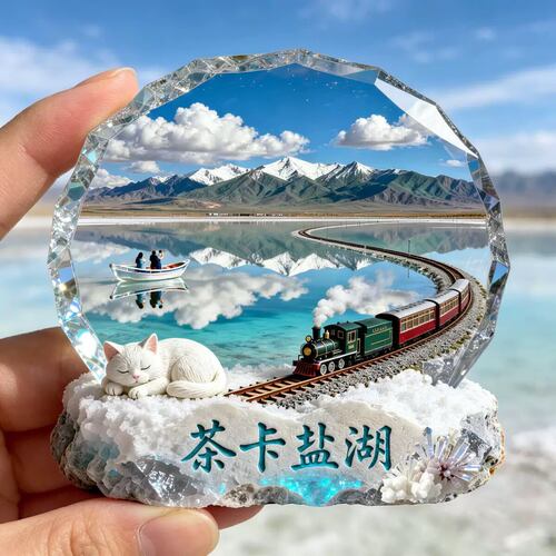 茶卡盐湖文创冰箱贴2026新款金属浮雕磁贴青海旅游纪念品伴手礼物
