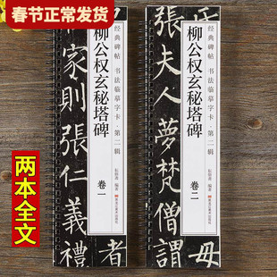 【现货正版】全套2册柳公权玄秘塔碑 楷书字帖经典碑帖书法临摹字卡原大版唐代柳体古帖成人楷书初学者入门柳体毛笔字帖临摹教程