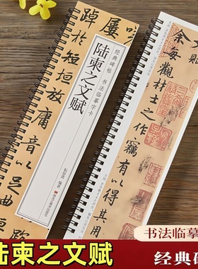 【现货正版】陆柬之文赋字帖全文经典碑帖书法临摹字卡墨迹本近距离高清临帖卡陆柬之行书字帖学生成人初学者入门行书毛笔书法字帖