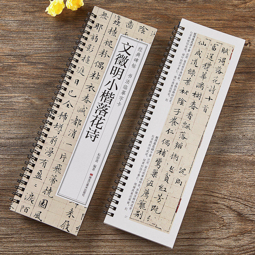 【现货正版】文征明小楷落花诗经典碑帖书法临摹字卡册小楷毛笔书法字帖全文无删减文徵明墨迹本近距离临摹字卡近距离临摹卡