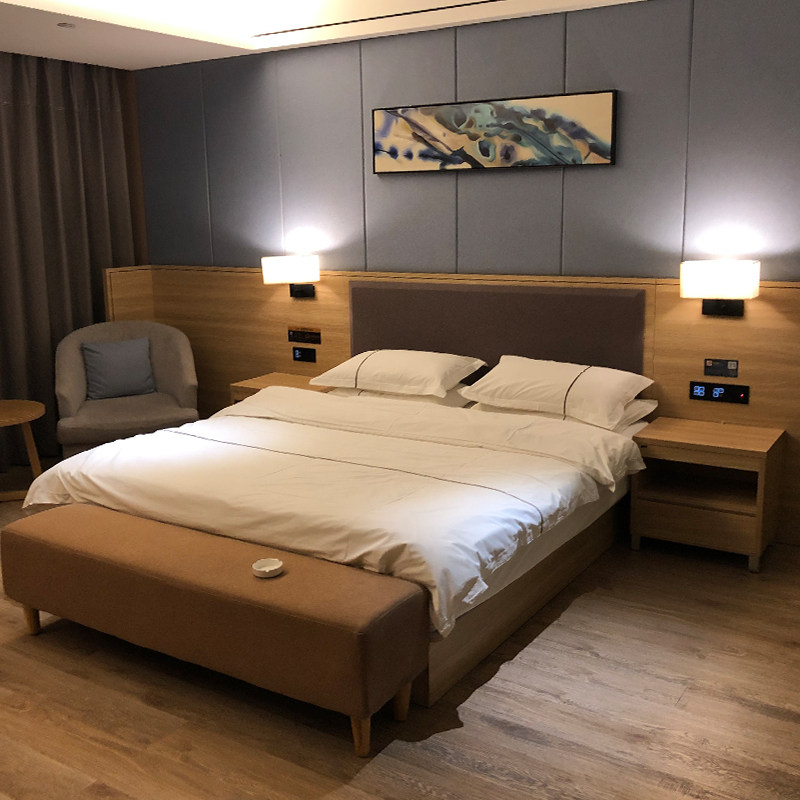 商务酒店客房宾馆双人大床房家具  宾馆公寓民宿标间软包床靠背板