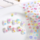 日式 美甲萌物卡通浮雕立体线条贴纸彩色可爱小猪涂鸭指甲装 饰图案