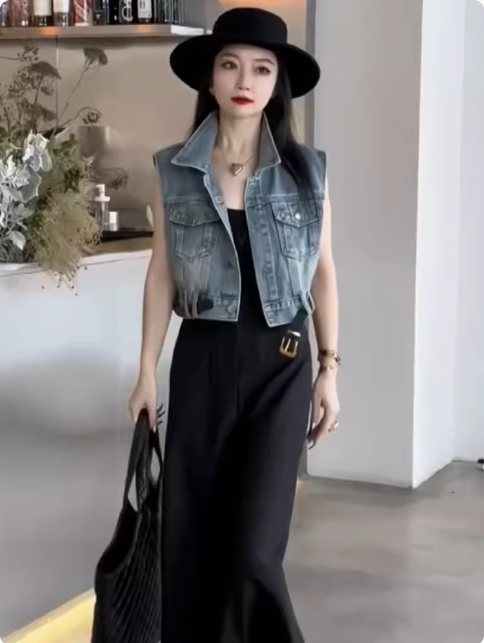 设计感外搭短款背心外套上衣潮
