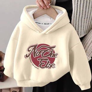 男童秋冬装加绒加厚卫衣2024新款痞帅保暖上衣儿童冬季连帽衣服潮