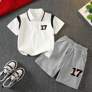 男童夏装POLO衫套装夏季新款中大童帅气短袖儿童装夏天运动两件套