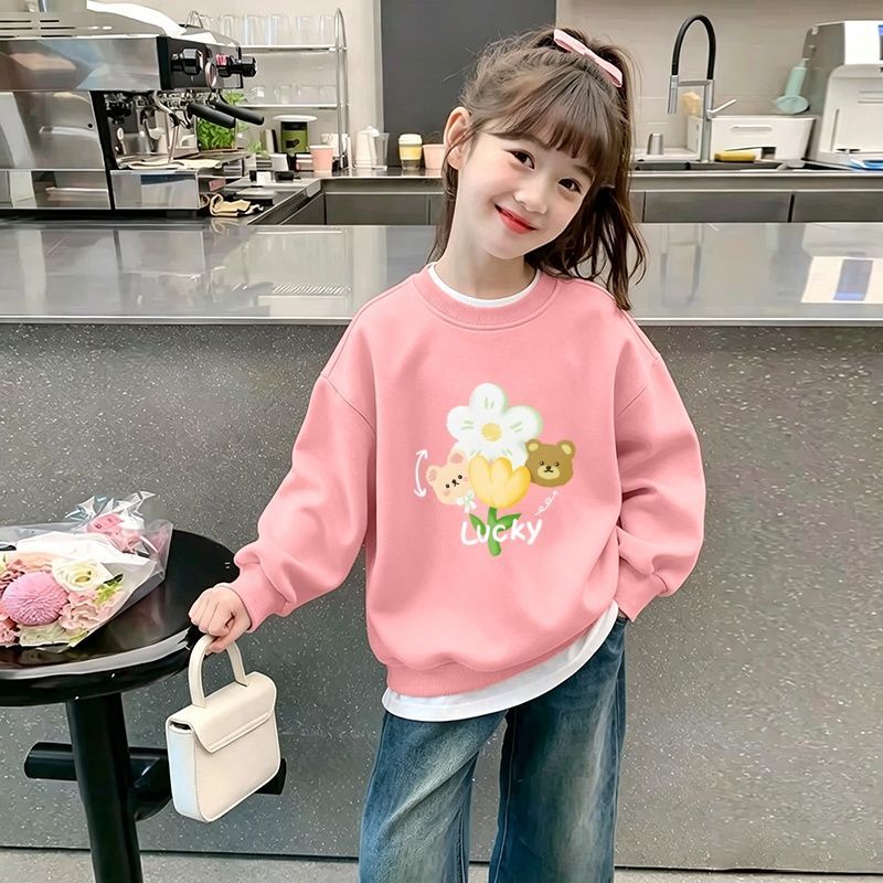 女童2026春秋纯棉卫衣中大童