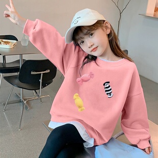 打底衫 女童卫衣春秋款 女孩秋季 儿童秋天时髦上衣中大童装 2025新款