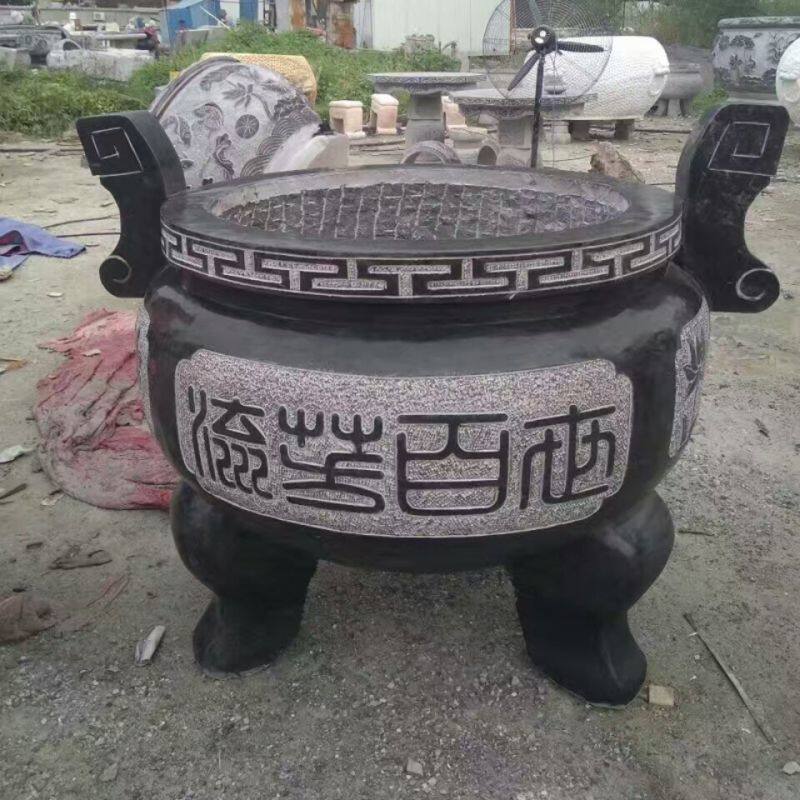 石头香炉石雕鼎香炉长方形供桌汉白玉青石大理石墓地祠堂香炉