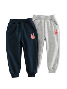 儿童纯色休闲长裤 中小童运动裤 保暖2025春秋装 27home女童加绒卫裤