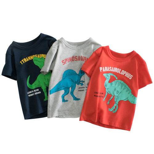 27kids纯棉品牌特价短袖T恤恐龙