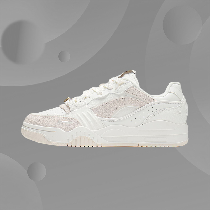 李宁正品新款白逐梦系列男子休闲运动鞋轻速轻便减震AGCS252