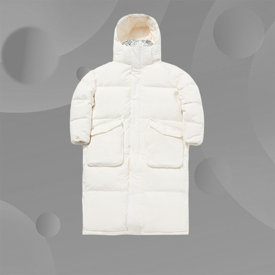 李宁CF溯羽绒服女士长款加厚保暖外套冬季休闲女装运动服AYMQ562