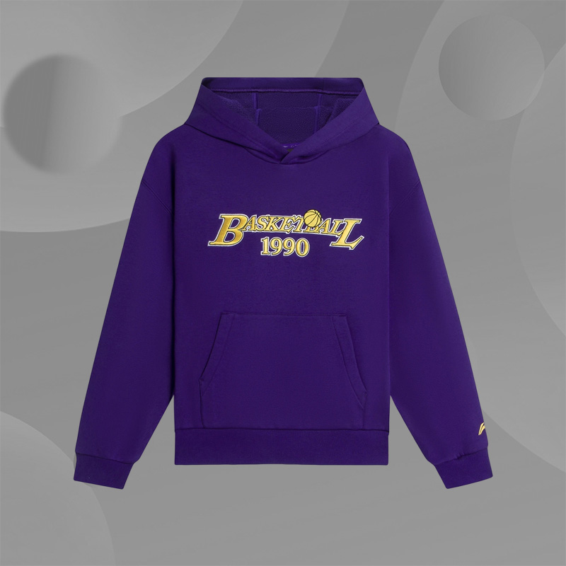 Lining/李宁正品男小大童篮球系列加绒保暖套头连帽卫衣YWDS431