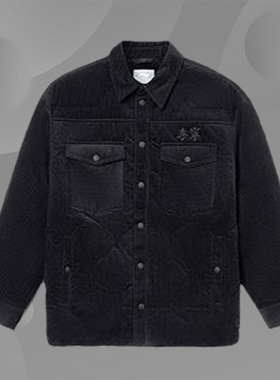 李宁正品外套冬季新款男子刺绣宽松保暖灯芯绒短款棉服AFMR459