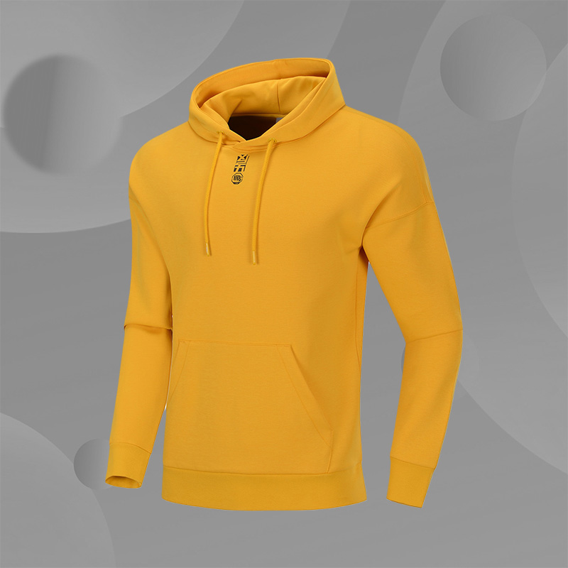 李宁正品冬男保暖棉涤连帽套头袋鼠卫衣运动套头衫AWDP939