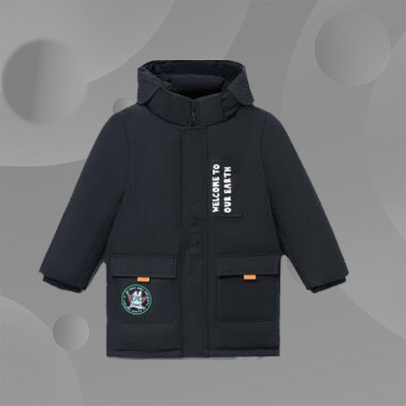 李宁童装新品运动生活系列防泼水宽松90%白鸭绒中长羽绒服YYMR009