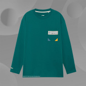 印花圆领长袖 男子篮球系列运动休闲时尚 T恤ATLR113 新款 李宁正品