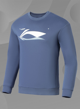 李宁正品新款男子运动休闲健身系列圆领套头衫卫衣AWDS383-1-2-3