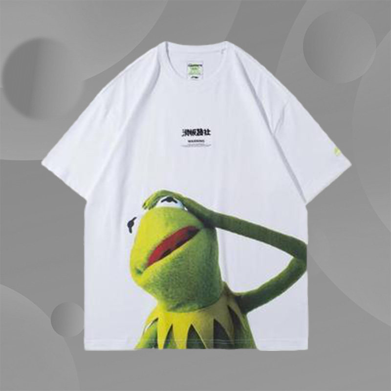 李宁联名科米蛙短袖新款滑板路社宽松运动t恤男ahsr849