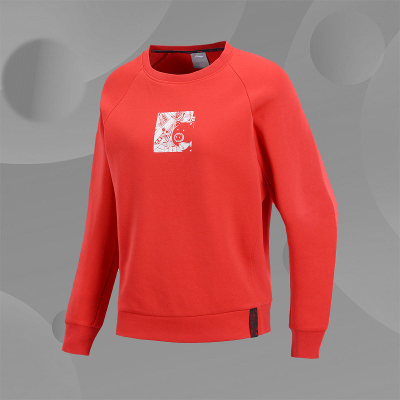 李宁卫衣女19春新款漫猪纪念版时尚套头长袖上衣运动服AWDP188